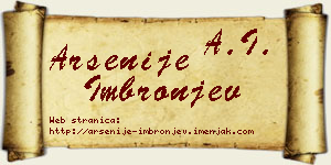 Arsenije Imbronjev vizit kartica